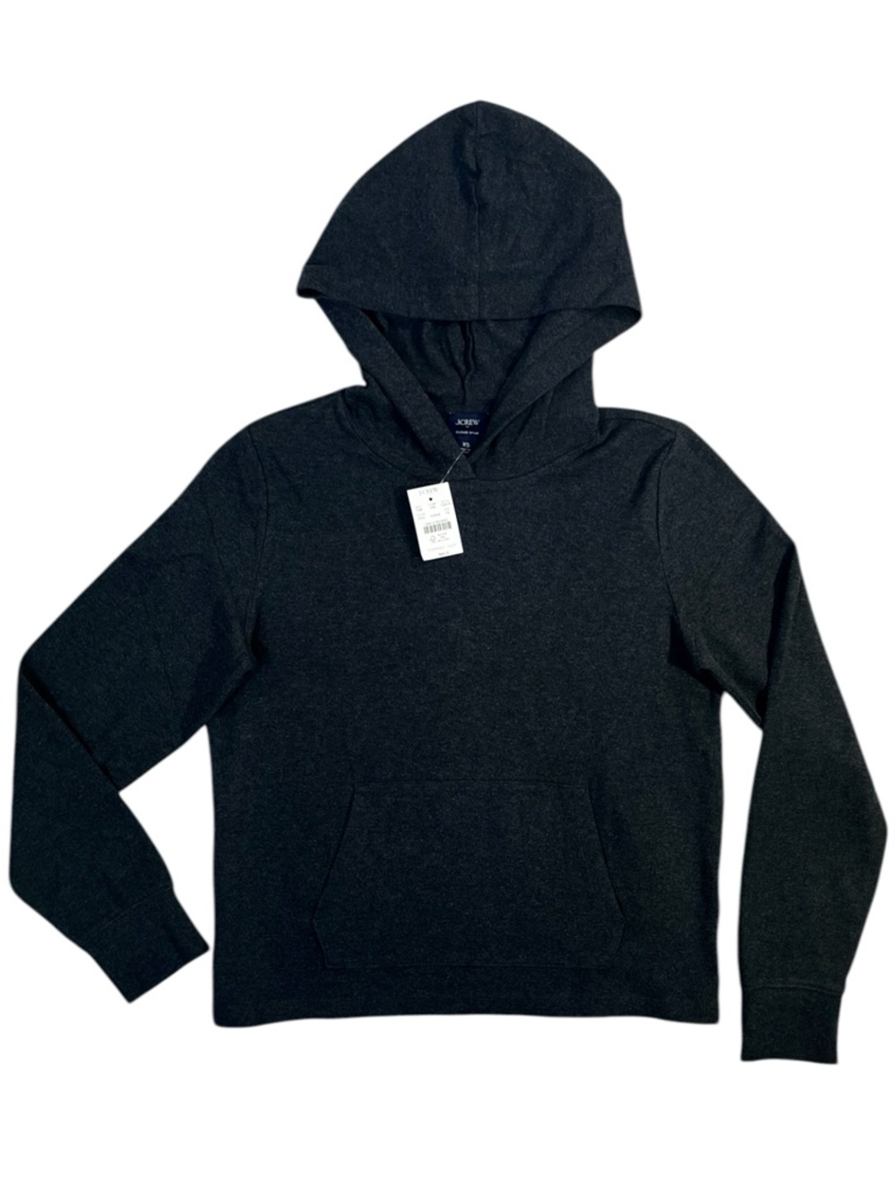 NWT J. Crew Knit Hoodie in Cloudspun Yarn size XS in Charcoal Grey